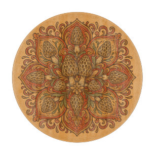 Morel Mushroom Mandala Schneidebrett