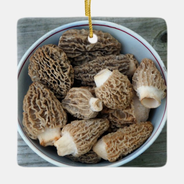 Morel Mushrooms Keramikornament (Vorderseite)