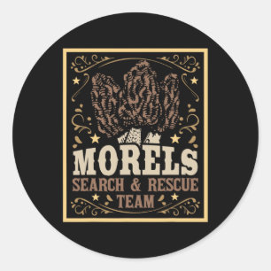 Morel Search Rescue Team - Pilzjagd Mushro Runder Aufkleber
