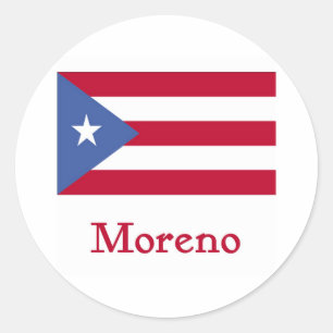 Moreno-Puertorikaner-Flagge Runder Aufkleber
