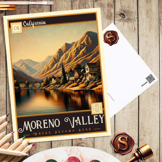 Moreno Valley, Californie | Carte postale ancienne (Créateur téléchargé)
