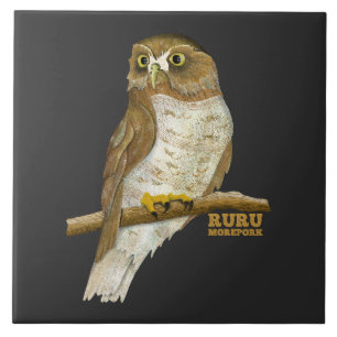 Morepork Ruru New Zeland Bird Fliese