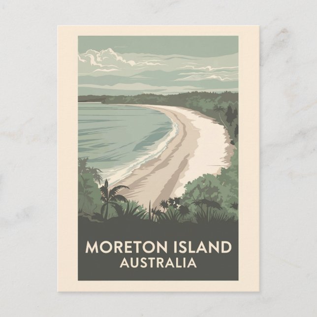 Moreton Island Australia Illustration Travel Art Postkarte (Vorderseite)