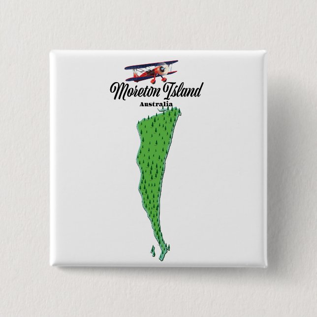 Moreton Island Australia Kartenposter Button (Vorderseite)