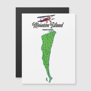 Moreton Island Australien Kartenposter Magnetkarte
