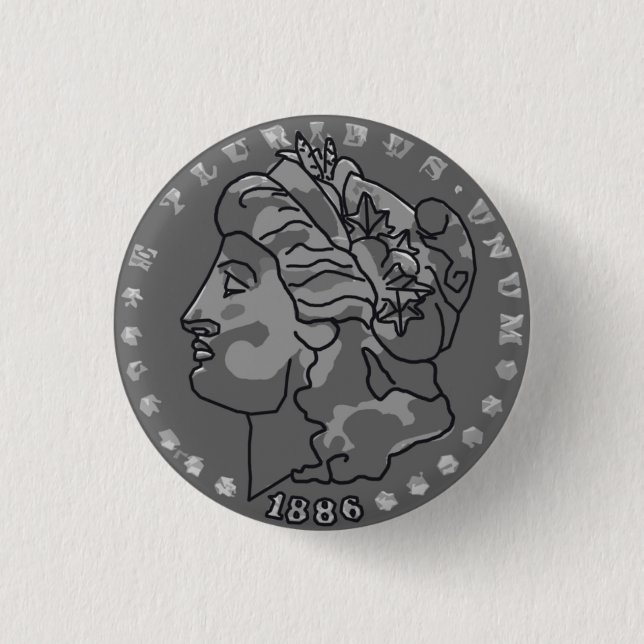 Morgan-Dollar-Königin Button (Vorderseite)
