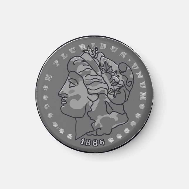 Morgan-Dollar-Königin Magnet (Vorne)