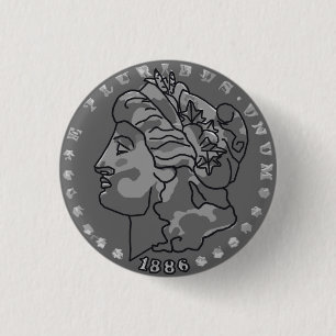 Morgan-Dollar-Königinnen-Münzkunst Button