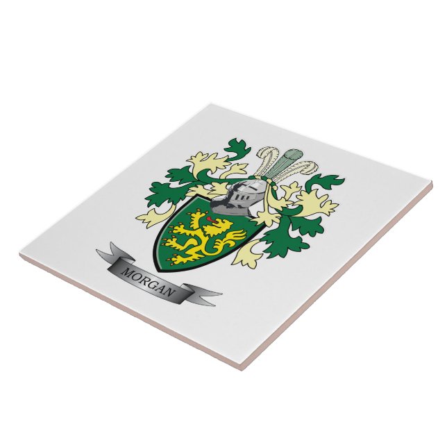 Morgan-Familienwappen-Wappen Fliese (Seite)