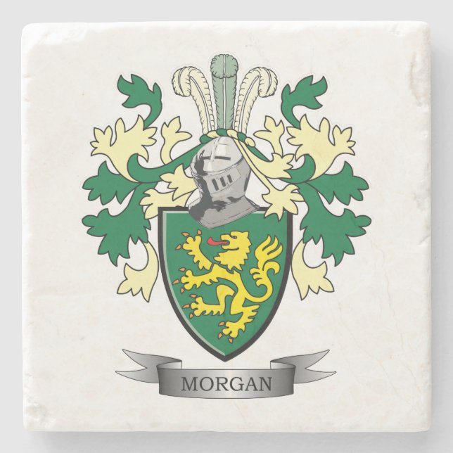 Morgan-Familienwappen-Wappen Steinuntersetzer (Vorderseite)