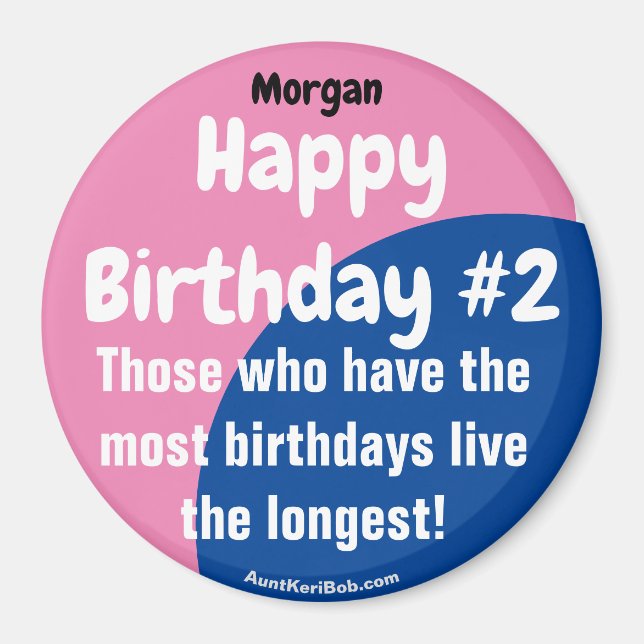 Morgan Happy Birthday #2 Girl Magnet (Vorne)