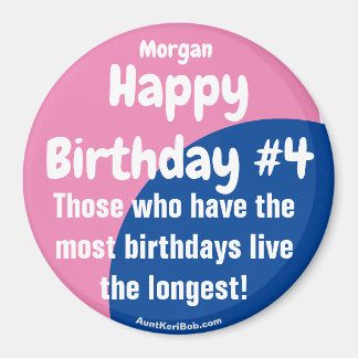 Morgan Happy Birthday #4 Girl Magnet
