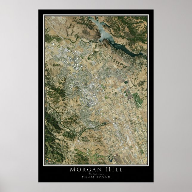 Morgan Hill California Satellite Poster Map (Vorne)