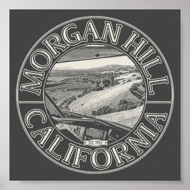 MORGAN HILL KALIFORNIA - DIABLO RANGE HILLS POSTER (Vorne)