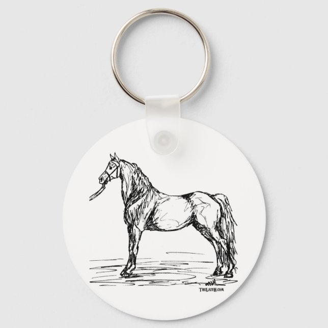 Morgan Horse Simple Sketch Schlüsselanhänger (Vorderseite)