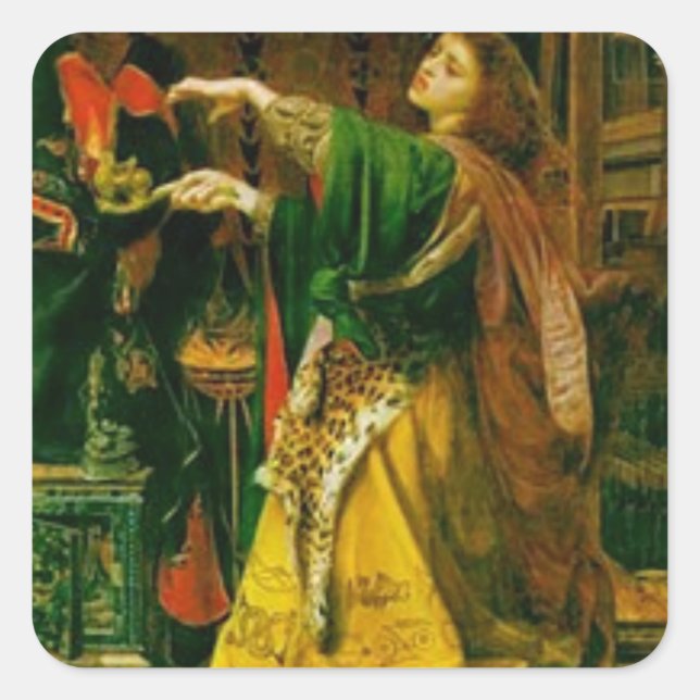 Morgan le Fay - arthurische Legende Quadratischer Aufkleber (Vorderseite)