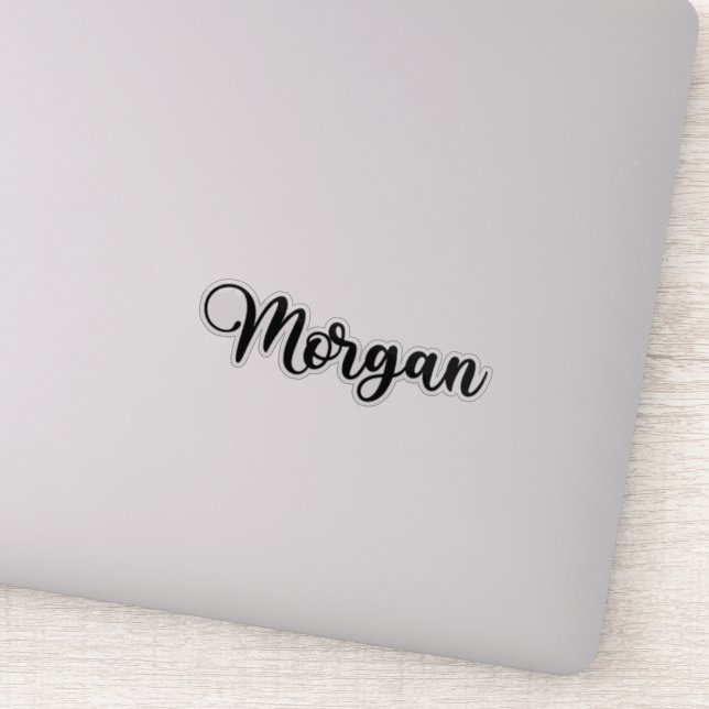 Morgan Name - Handgeschriebene Kalligrafie Aufkleber (Detail)