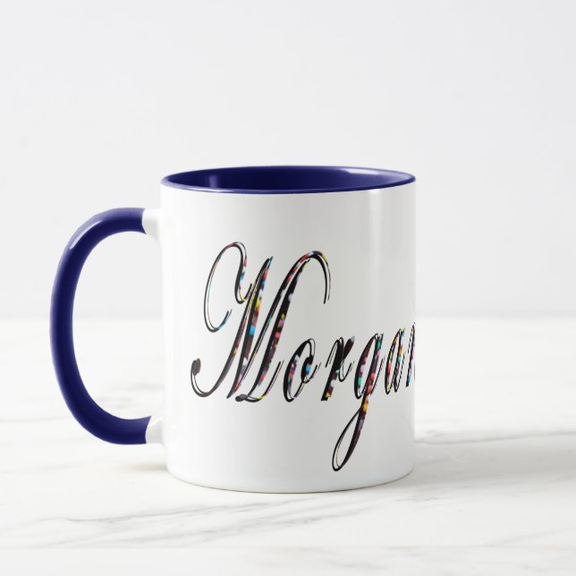 Morgan, Name, Logo, Blue Combo Kaffee Tasse. Tasse (Links)