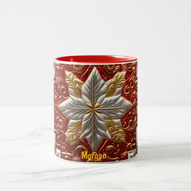 MORGAN ~ PATCHWORT ~ CHRISTMAS PATTERN ~ ZWEIFARBIGE TASSE (Mittel)