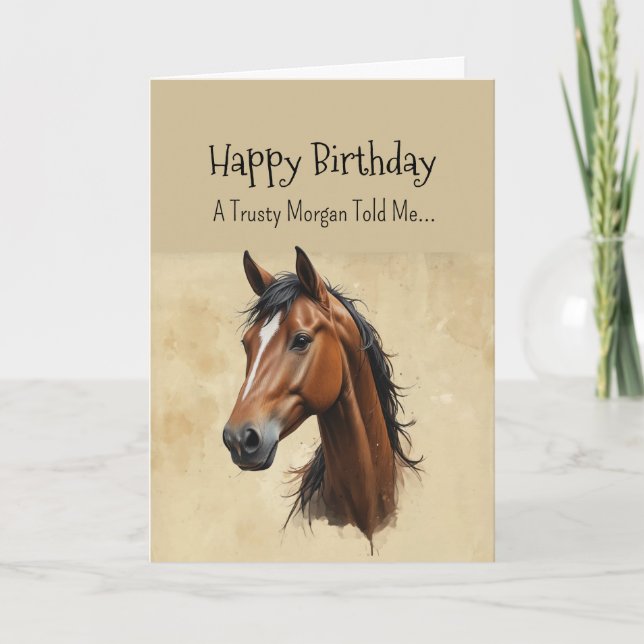 Morgan Pferdepersönlichkeit zum Geburtstag Karte (Vorderseite)