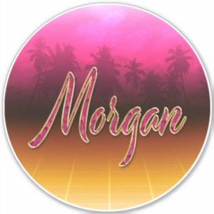 Morgan Prénom Golden Pink Autocollants