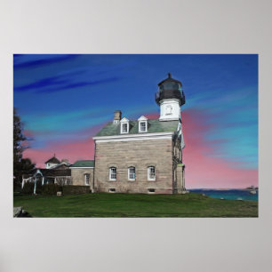 Morgan-Punkt-Leuchtturm-Malerei-Druck Poster