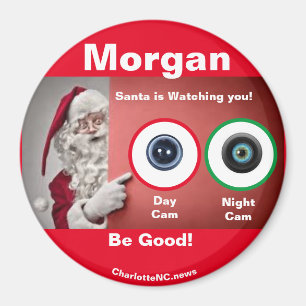 MORGAN Santa beobachtet Magnet