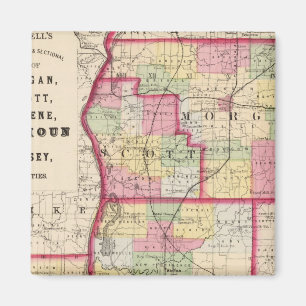 Morgan, Scott, Greene, Calhoun, Jersey Landkreise Magnet