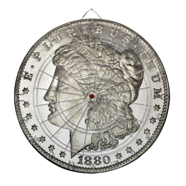 Morgan Silver Dollar Image auf Dartboard Dartscheibe (vorne)