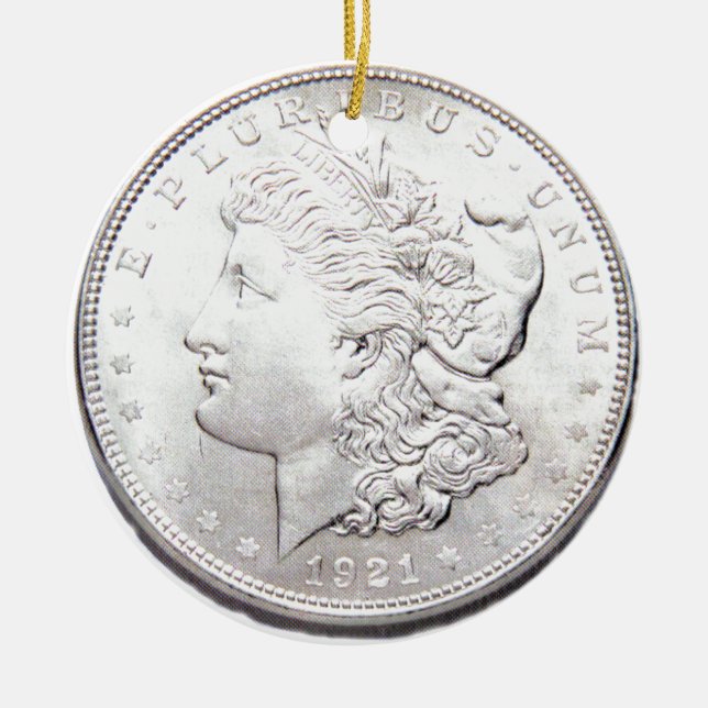 MORGAN SILVER DOLLAR KERAMIK ORNAMENT (Vorne)