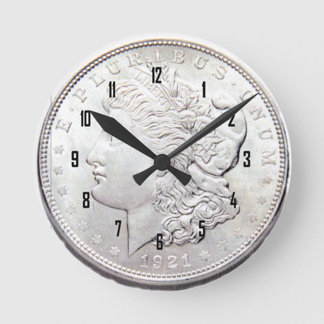 MORGAN SILVER DOLLAR RUNDE WANDUHR (Vorderseite)