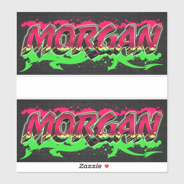 Morgan Vorname Name Graffiti Aufkleber Sticker (Blatt)