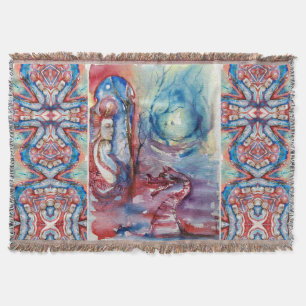 MORGANA Verzauberung und Drache ,Rosa blaue Fantas Decke