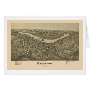 Morgantown, carte panoramique de WV - 1897