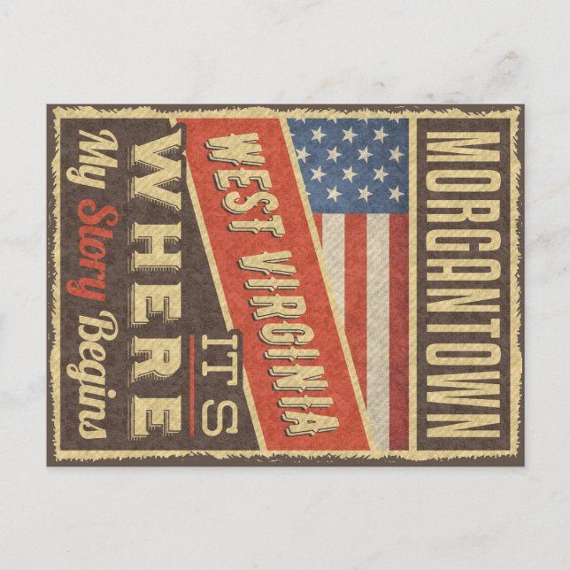 Morgantown West Virginia Postkarte (Vorderseite)