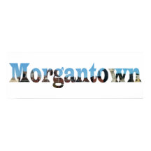 Morgantown WV Lettres coupées Word Skyline Affiche