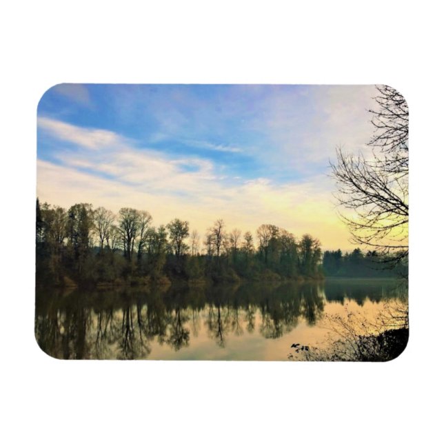 Morgen am Fluss Willamette, OR Magnet (Horizontal)