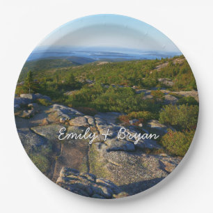 Morgen auf dem Cadillac Mountain in Acadia Pappteller