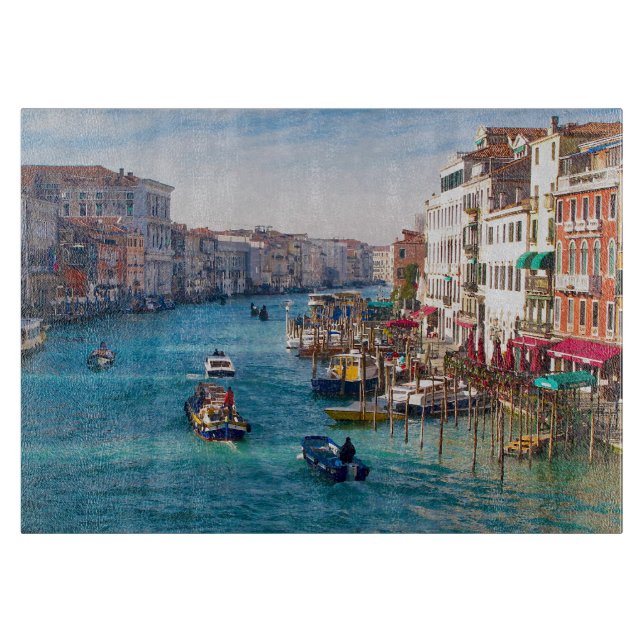 MORGEN AUF DER GRAND CANAL Glassschneide Schneidebrett (Vorderseite)