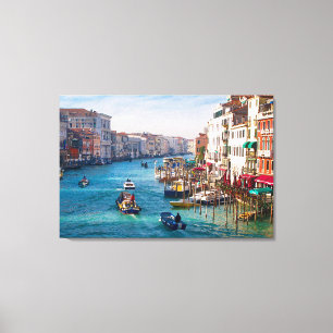 MORGEN AUF DER GRAND CANAL Stretched Canvas Print Leinwanddruck