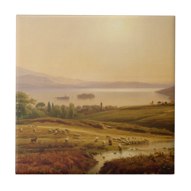 Morgen auf Lago Maggiore Fliese (Vorderseite)