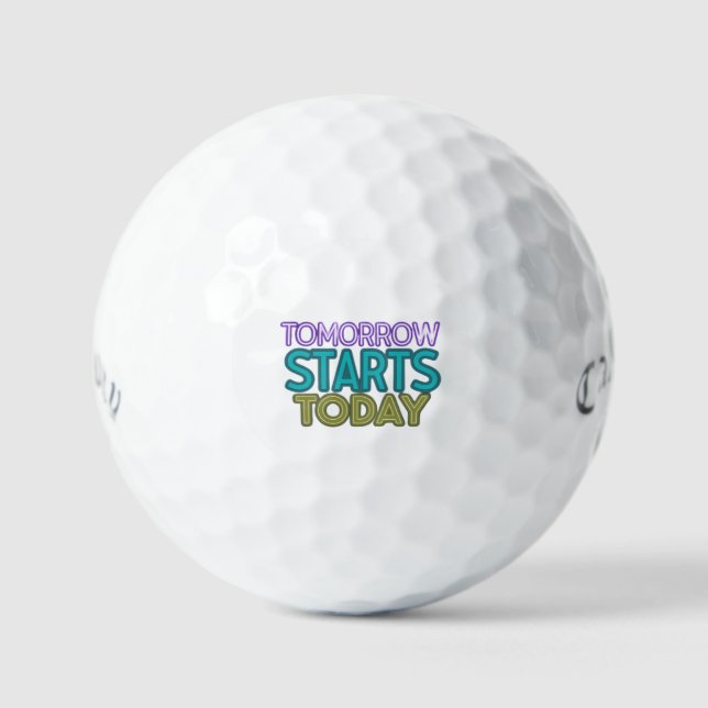 Morgen beginnt heute golfball (Vorderseite)