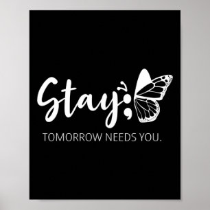 Morgen brauchen Sie Semicolon Mental Health Suppor Poster