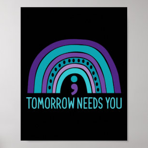 Morgen braucht Semicolon Rainbow Suicide Preve Poster