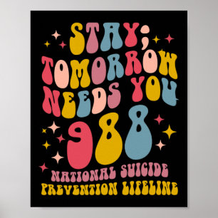Morgen braucht Sie 988 Mental Health Awareness Poster