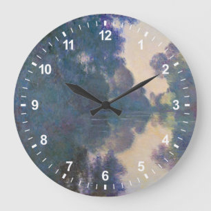 Morgen Claude Monets   auf der Seine nahe Giverny Große Wanduhr
