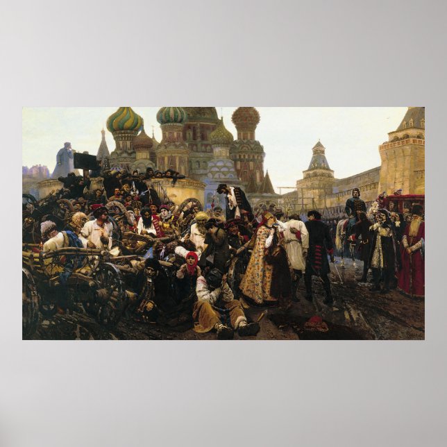 Morgen der Hinrichtung von Streltsy durch Wassily  Poster (Vorne)