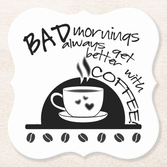 Morgen der Typografie-| erhalten mit Kaffee besser Untersetzer (Vorderseite)