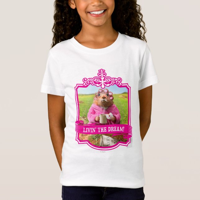 Morgen Groundhog mit Frühstücks-Krapfen und Kaffee T-Shirt (Vorderseite)