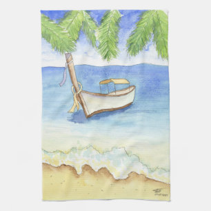 Morgen in Bali Aquarell Geschirrtuch